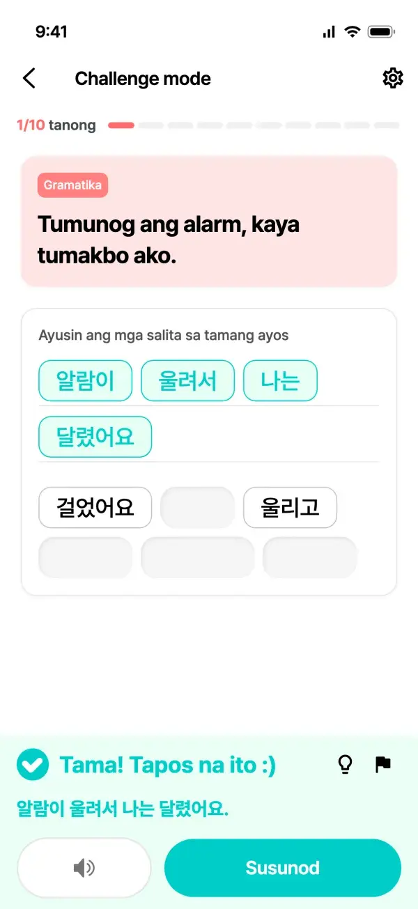 Screen ng Challenge mode